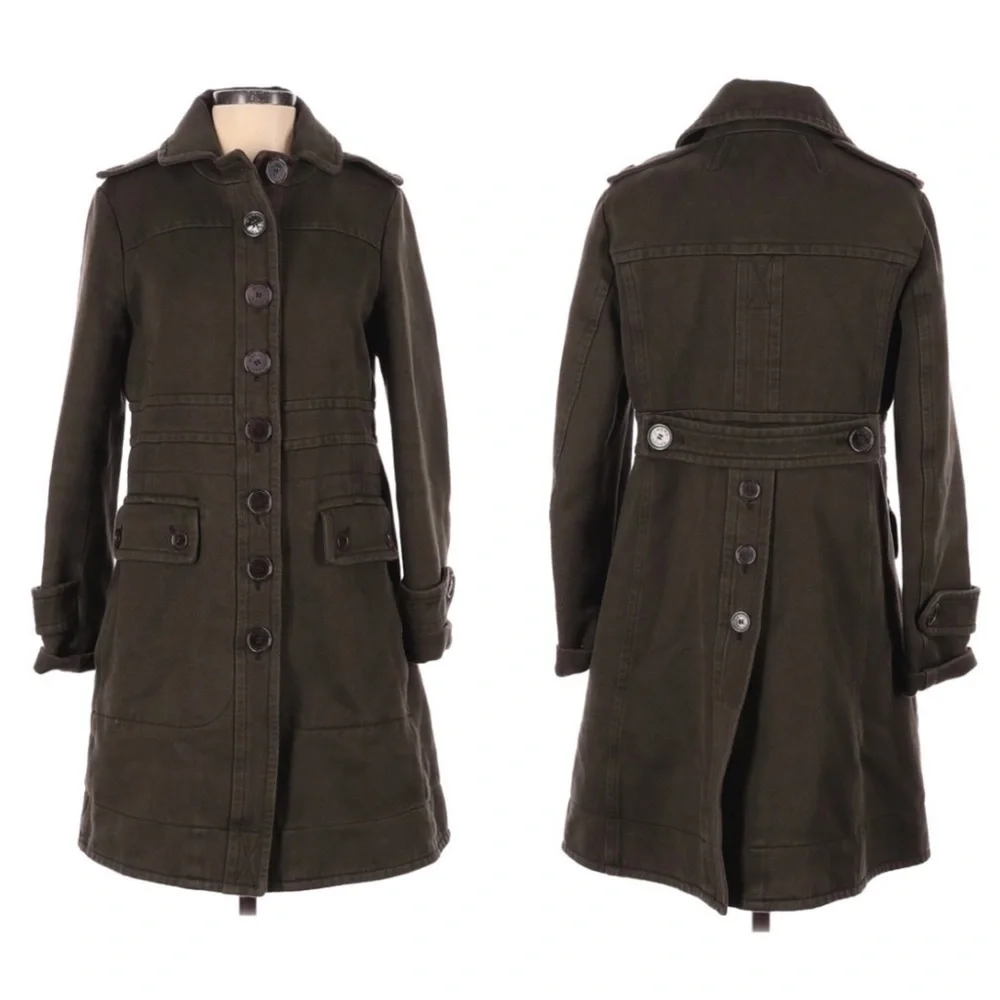 Marc Jacobs Military Green Heavy Cotton Coat Size Small (S) - Picture 9 of 9